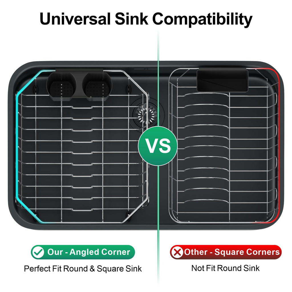 GSlife Small in Sink Dish Drying Rack - Stainless Steel Compact Dish Drainer for RV Kitchen Apartment Sink, Rust Resistant Inside Sink Rack, 1–2 Person Households, 11.6" W x 13.4" L, Silver