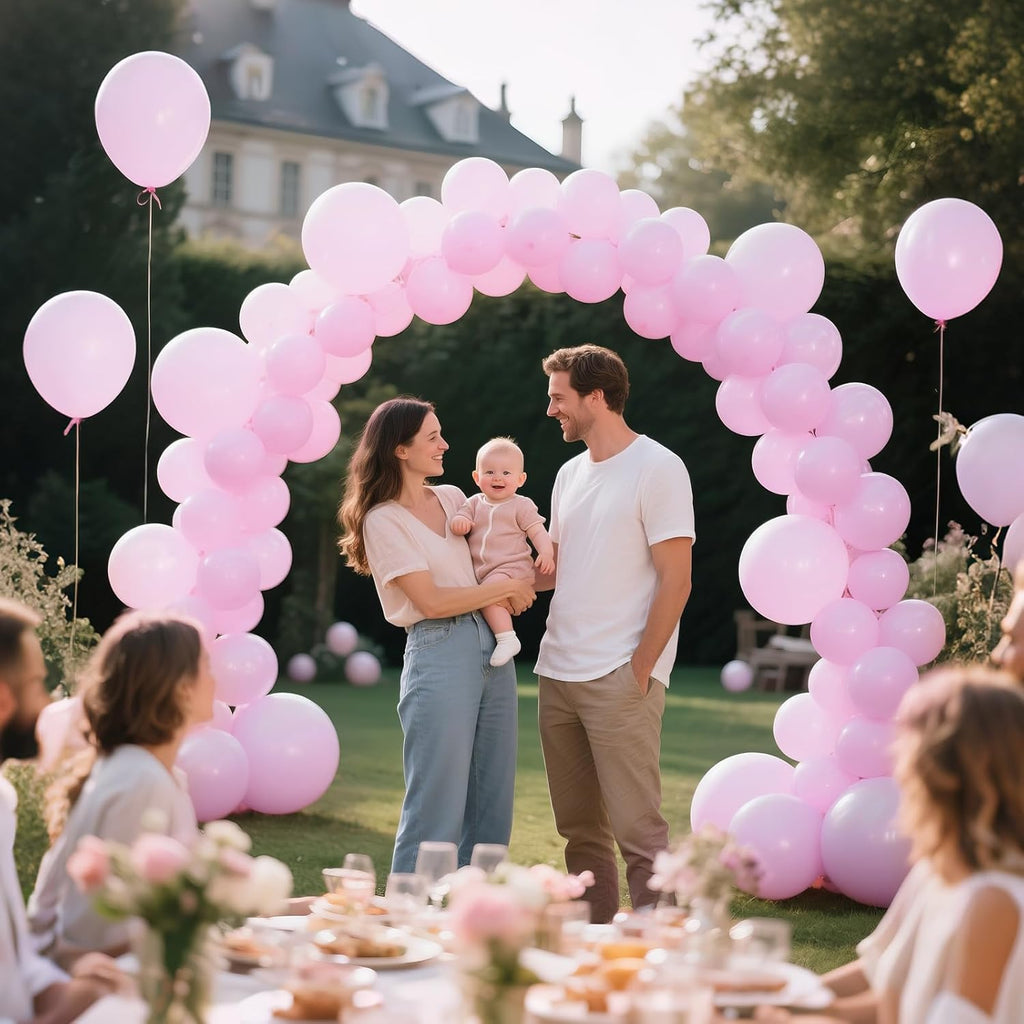 Pastel Pink Balloons by [Brand Name] - 110pcs 12-Inch Latex Balloons for Birthday Parties & Baby Showers