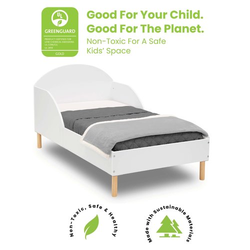 Delta Children Reese Toddler Bed - Greenguard Gold Certified, Bianca White