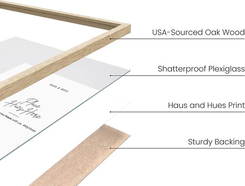 HAUS AND HUES Picture Frame - 20 x 30 Inches Beige Wood | Lightweight Design for Vertical & Horizontal Display