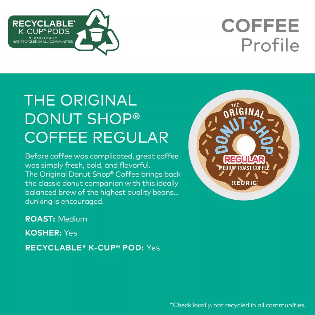 Original Donut Shop K-Cup Pack - Regular Coffee Pods | 100 Count for Keurig Brewers