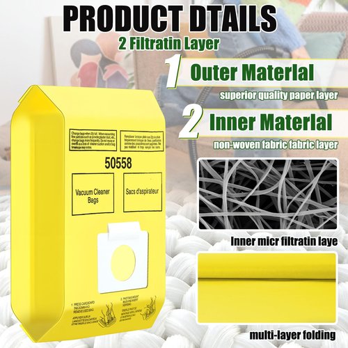 DTESL 30 Pack Vacuum Cleaner Bags Fit for Kenmore Canister Type C/Q 5055 50555 50557 50558 and Pana·sonic Type C-5 C-18, 200 Series, 400 Series, 600 Series, 700 Series, 800 Series (30 Pack)
