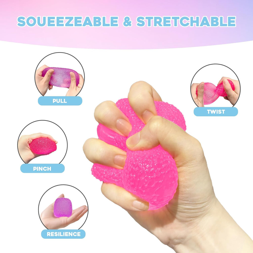 Skiennix Squishy Fidget Toy - Super Solid Squeeze Ball for Stress Relief | Pink Color, Ideal for Kids & Adults