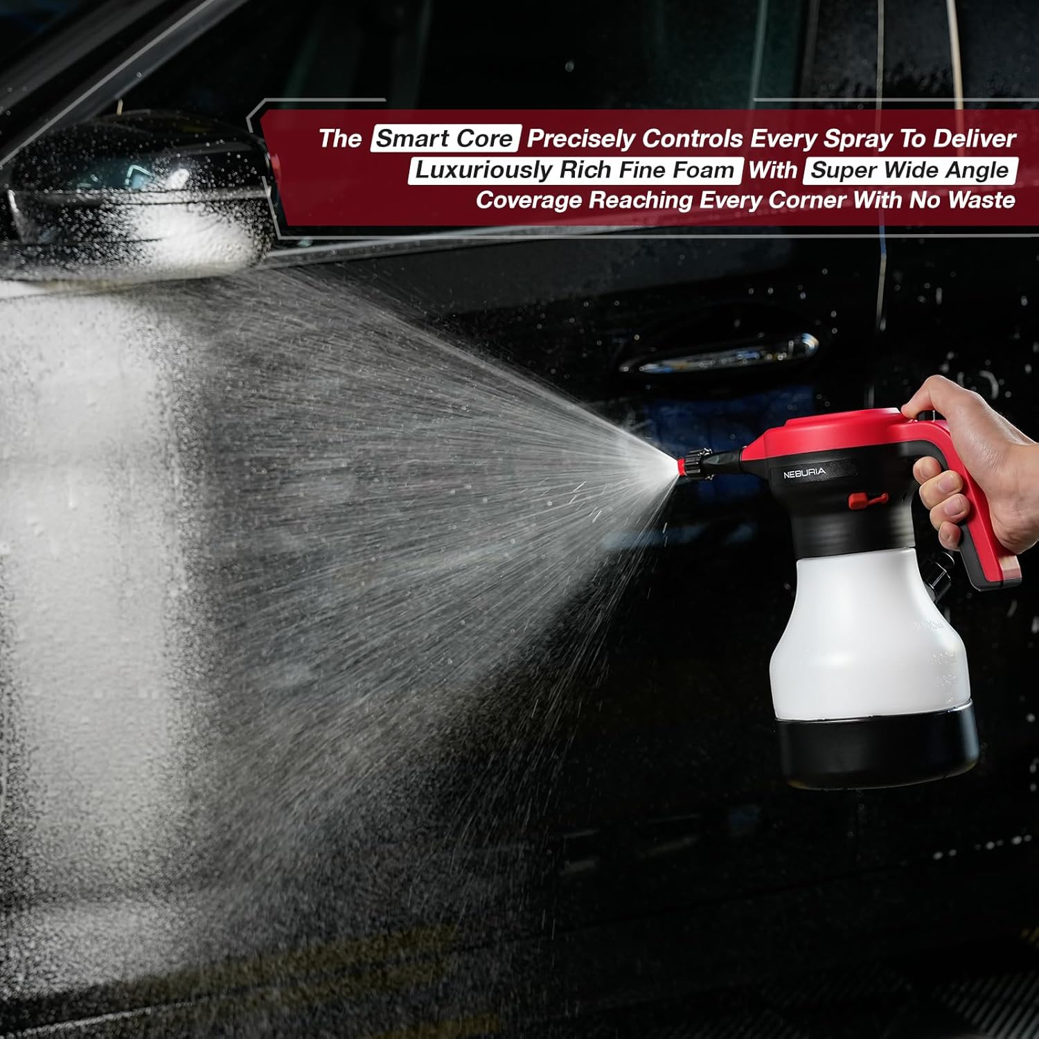 Neburia Electric Foam Sprayer - Cordless 2000mAh Battery Pump for Car Detailing & Home Cleaning | 3 Nozzles Included