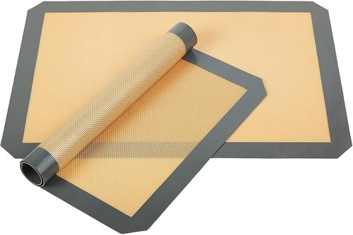 Inmorven Non-Stick Silicone Baking Mats - Food Safe Reusable Liner Sheets for Cookies & Pastries | 2-Pack