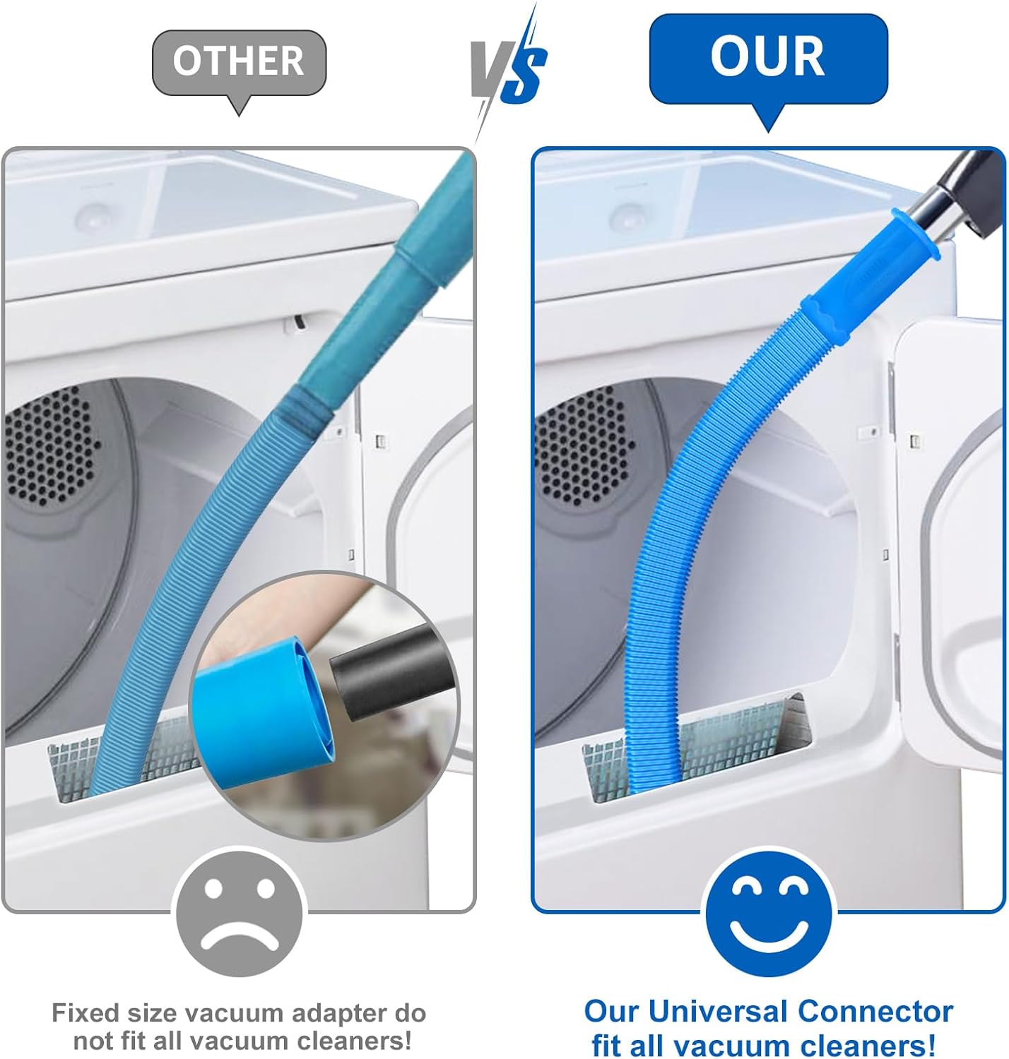 Sealegend Dryer Vent Cleaner Kit - Vacuum Hose Attachment for Quick Lint Removal | Compatible with Most Vacuums
