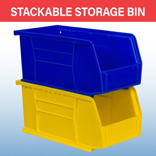 Akro-Mils Plastic Storage Bins - Space-Saving Stackable Organizers for Garage & Pantry | 11" x 5" x 5", Green, 12-Pack