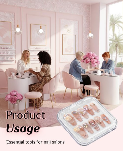 Gaahkai 16PCS Press on Nail Boxes, Nail Cases for Press Ons with Adhesive Double Sided Tape
