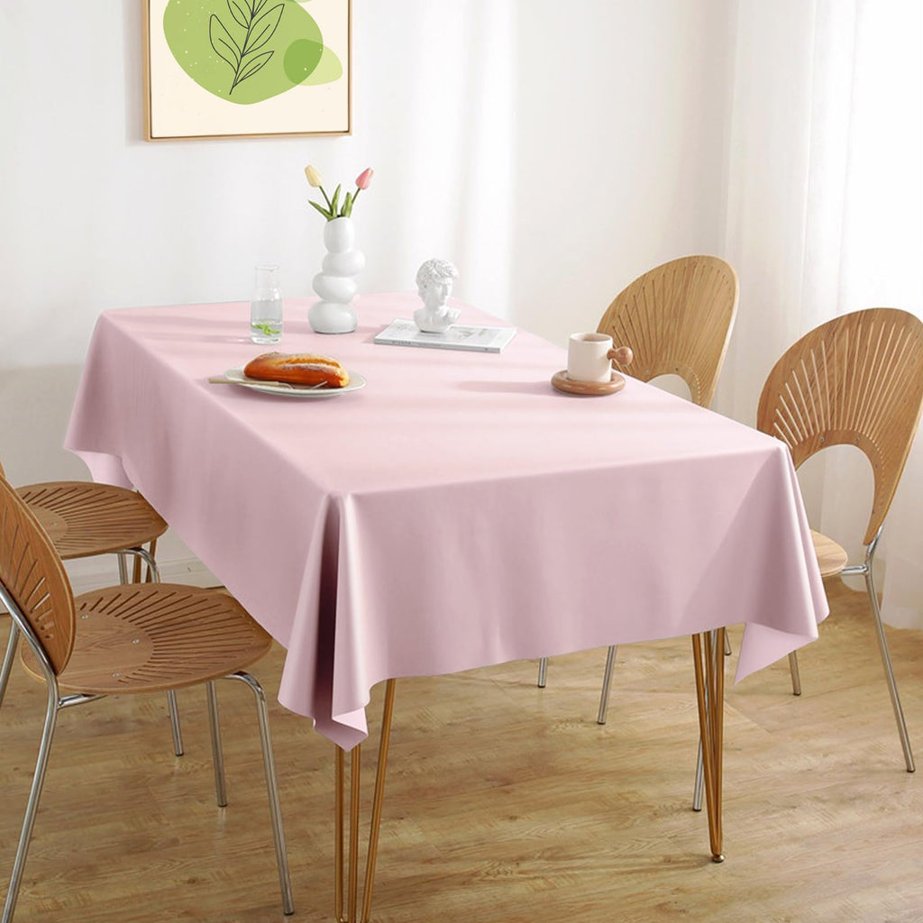 FAGNBED 10 Pack Light Pink Disposable Tablecloth, 54×108 Inches Waterproof Plastic Rectangle Table Cover, Leakproof & Sturdy Table Cloth for Valentines, Mother’s Day, Birthday Party Decoration