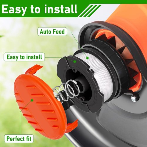 Hechuang 10-Pack Weed Eater Spool Replacement - 30ft 0.065" Line for Black+Decker AF-100 Trimmers