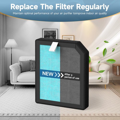 FMDZFL 4 Pack AP1501 Replacement Filter Compatible with Aircillin AP1501 Air Purifier, 3-in-1 H13 True HEPA Air Filters for Dust Smoke Pollen