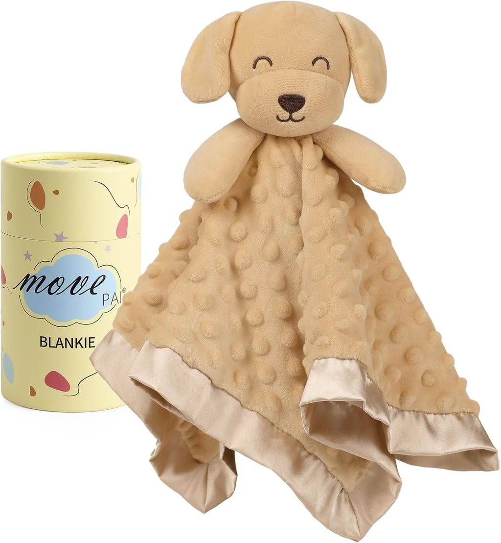Skiennix Baby Dog Security Blanket - Soft Puppy Lovey Toy for Boys & Girls | 16-Inch Brown Snuggle Gift