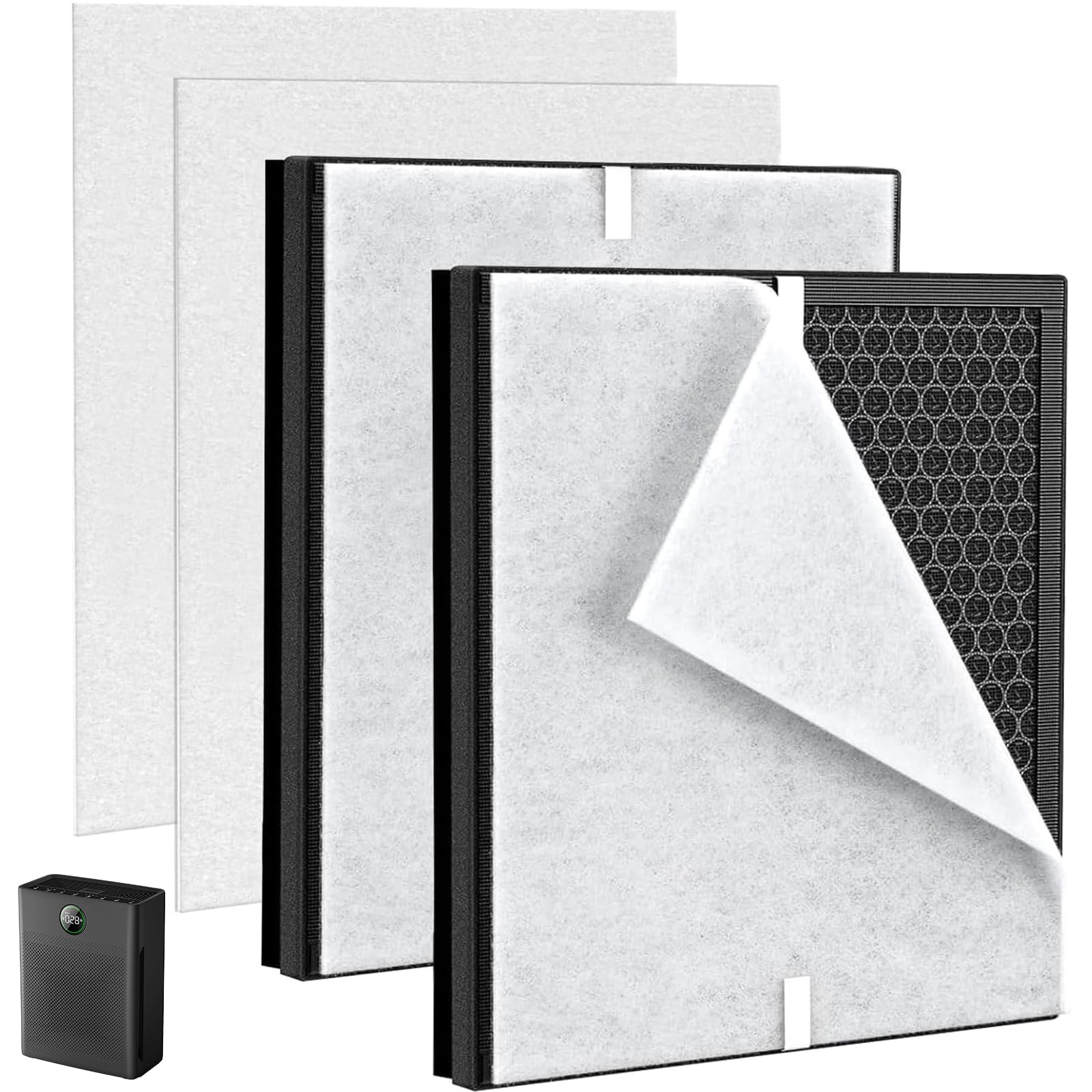 aiyawen PR1 Replacement Filter Compatible with Mooka PR1 Air Purifier,2 Pack H13 filter Activated Carbon