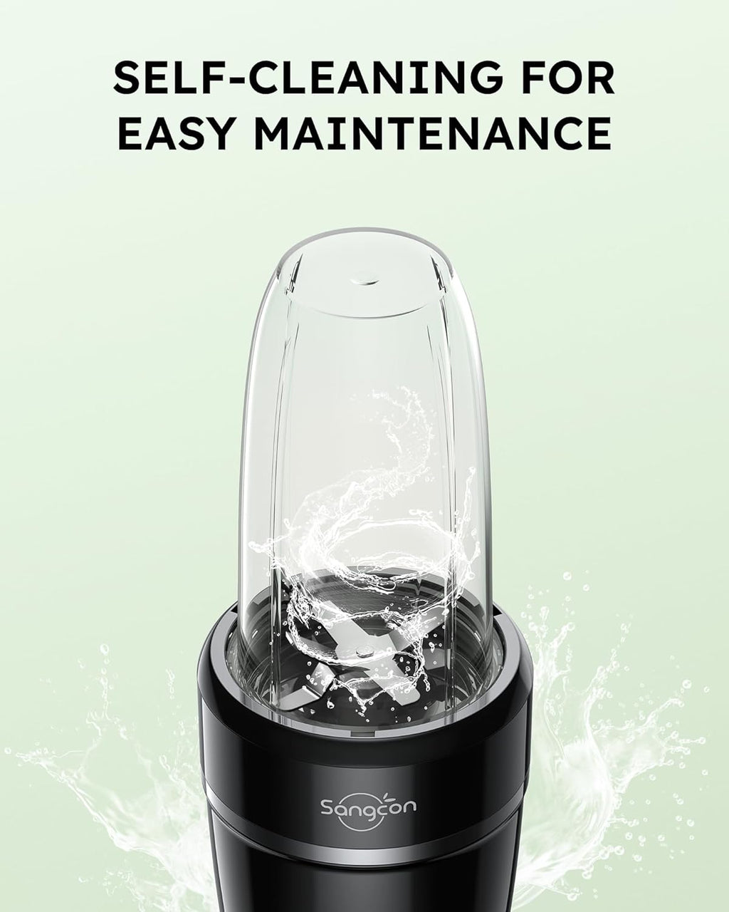 Sangcon 1000W Smoothie Blender - Portable Kitchen Blender with 3 Cups & Multiple Caps for Shakes & Ice Crushing