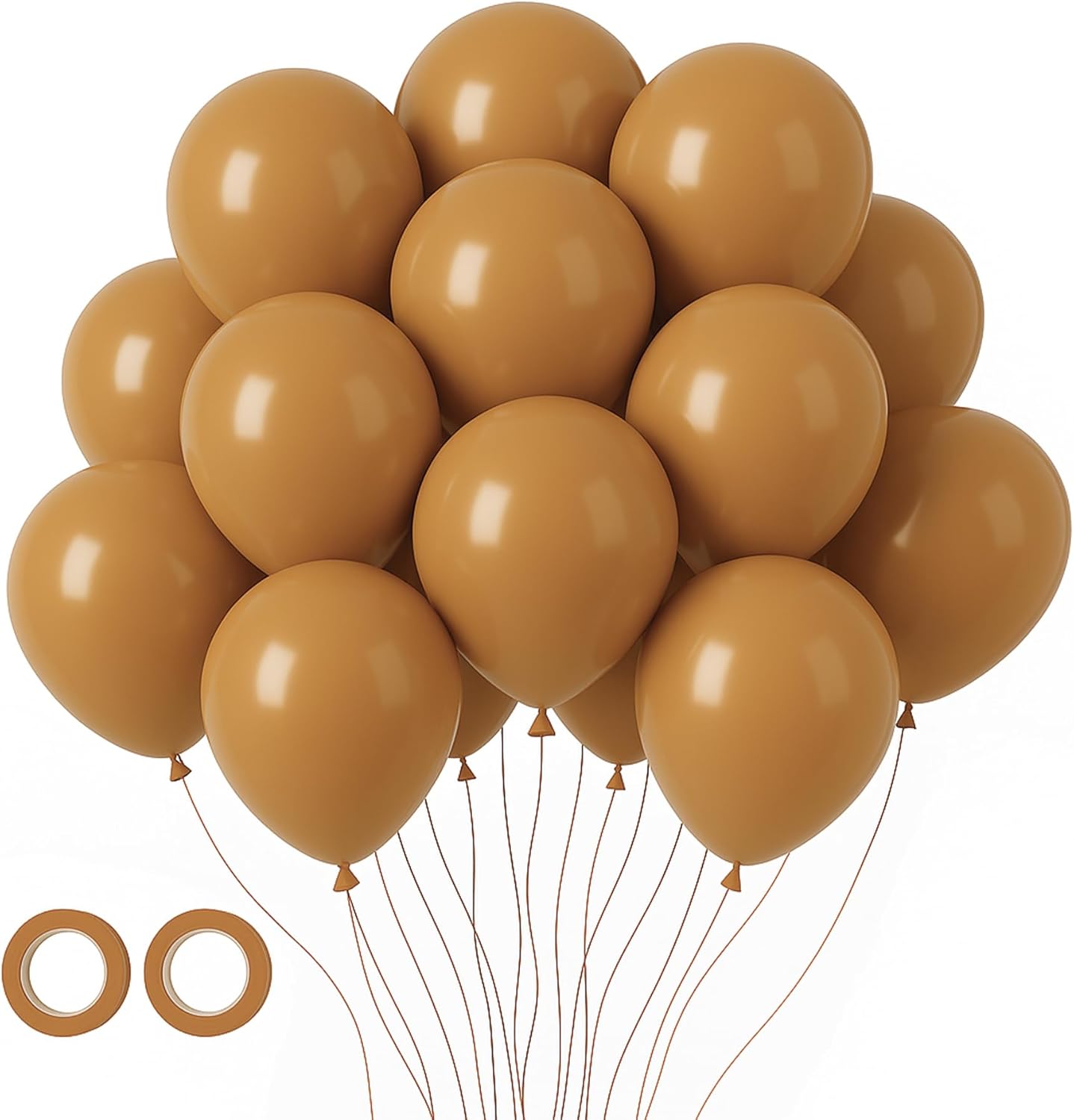 Voircoloria 12-Inch Khaki Latex Balloons - 105-Piece Set for Birthday, Baby Shower, and Wedding Decor