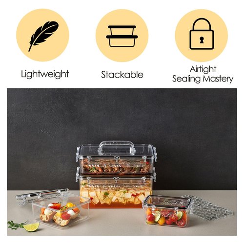 gotman Airtight Food Storage Container with Lid (111.6 oz,With Removable Drain Tray)-BPA-Free | Dishwasher, Microwave & Freezer Safe | Leak-Proof Lids | Kimchi Storage Container | Fresher Food