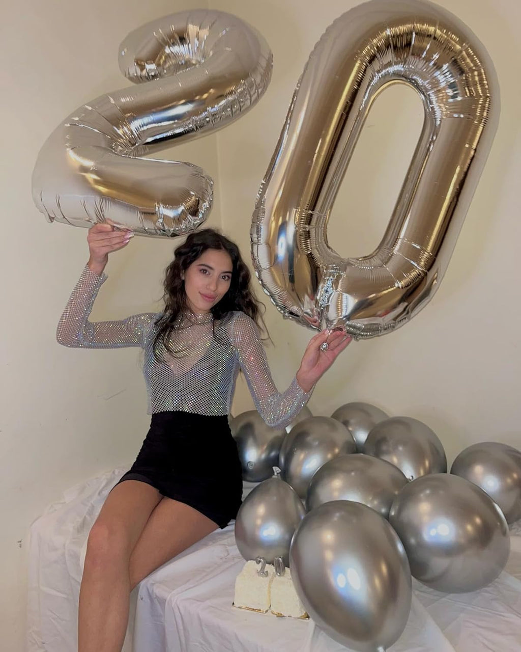 Silver Number 15 Balloon - 40 Inch Giant Foil Balloon for 15th Birthday Party Decorations