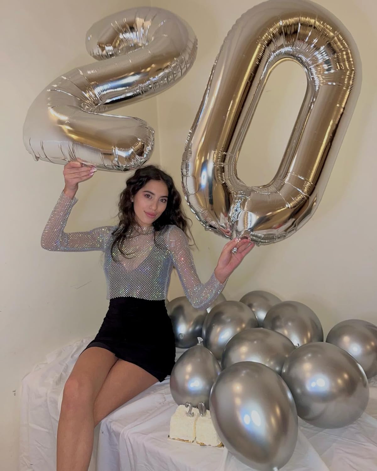 Silver Number 15 Balloon - 40 Inch Giant Foil Balloon for 15th Birthday Party Decorations