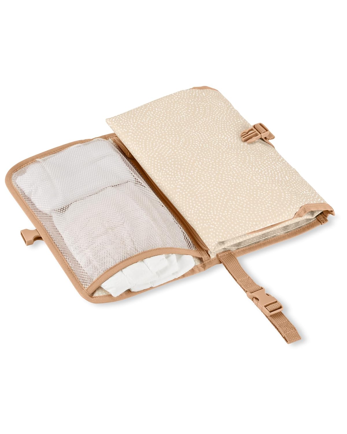 Skip Hop Portable Baby Changing Pad - Pronto Design in Beige Swirl Dot for Easy On-the-Go Use