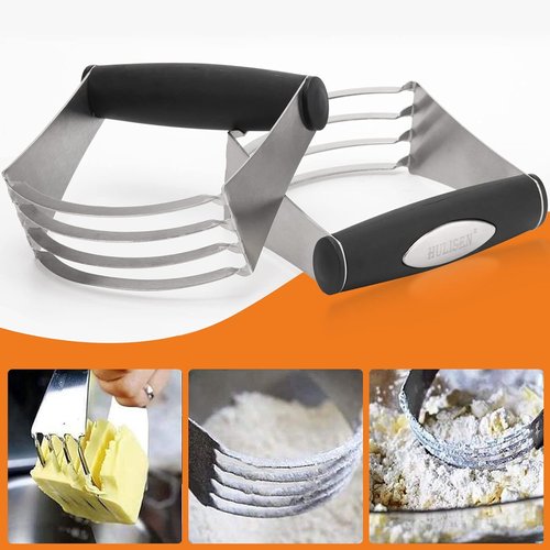 HULISEN Pastry Cutter Set - Stainless Steel Dough Blender & 3-Cup Flour Sifter | Professional Baking Tools