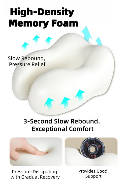 ILYISFMTY Travel Neck Pillow with Extra Large Hood Rollable Airplane Hooded Neck Pillow with Memory Foam Filling and Removable, Skin-Friendly Cover with Carrying Case & Pouch (Velvet)