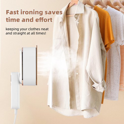 Portable Travel Steamer for Clothes,Duqifo Mini Handheld Fabric Garment Travel Steamers Steam Iron for Clothing,9s Fast Heating,2-in-1 Steam Iron 1300w Steamer with Lcd Screen and 180ml for Home-White