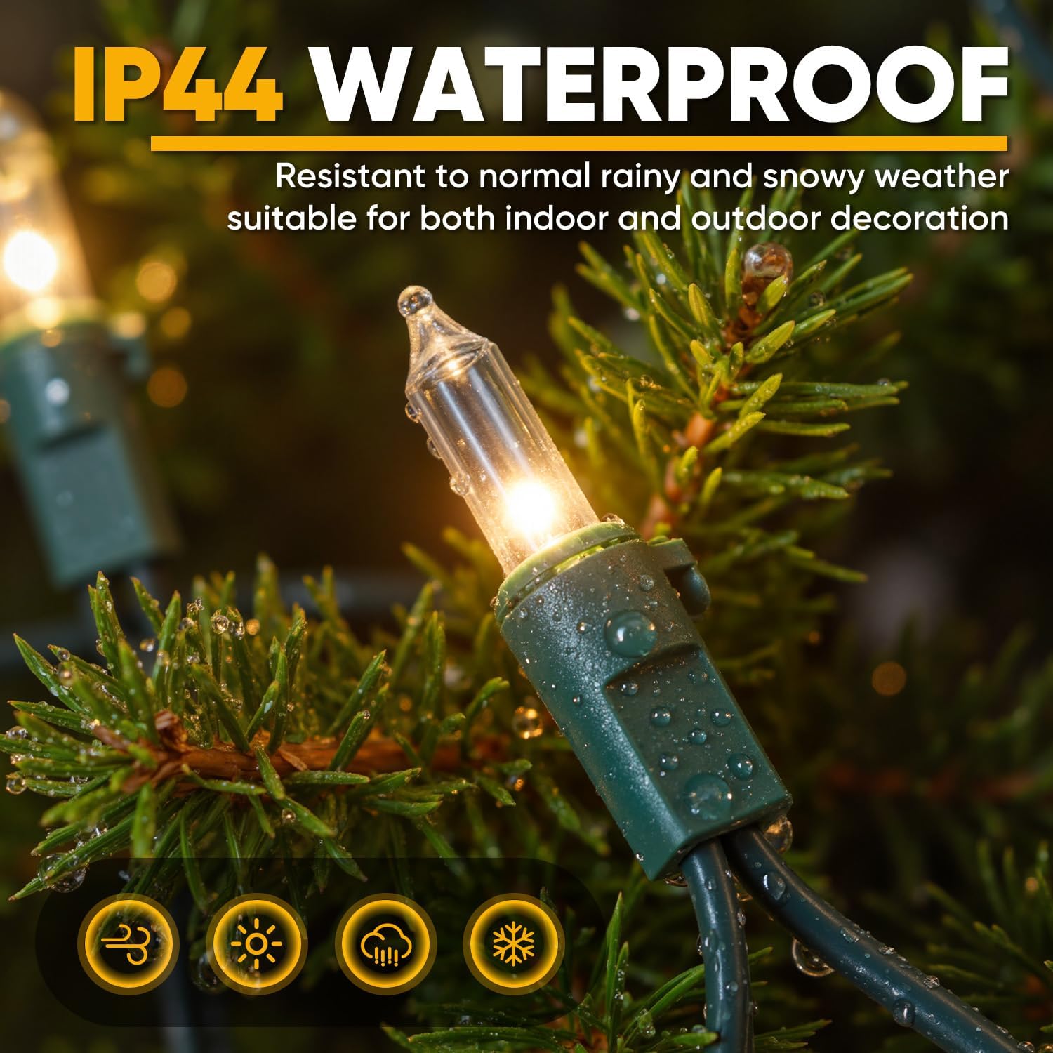 Skiennix 50-Count White Christmas Lights - 13FT Mini String Lights for Indoor/Outdoor Decor