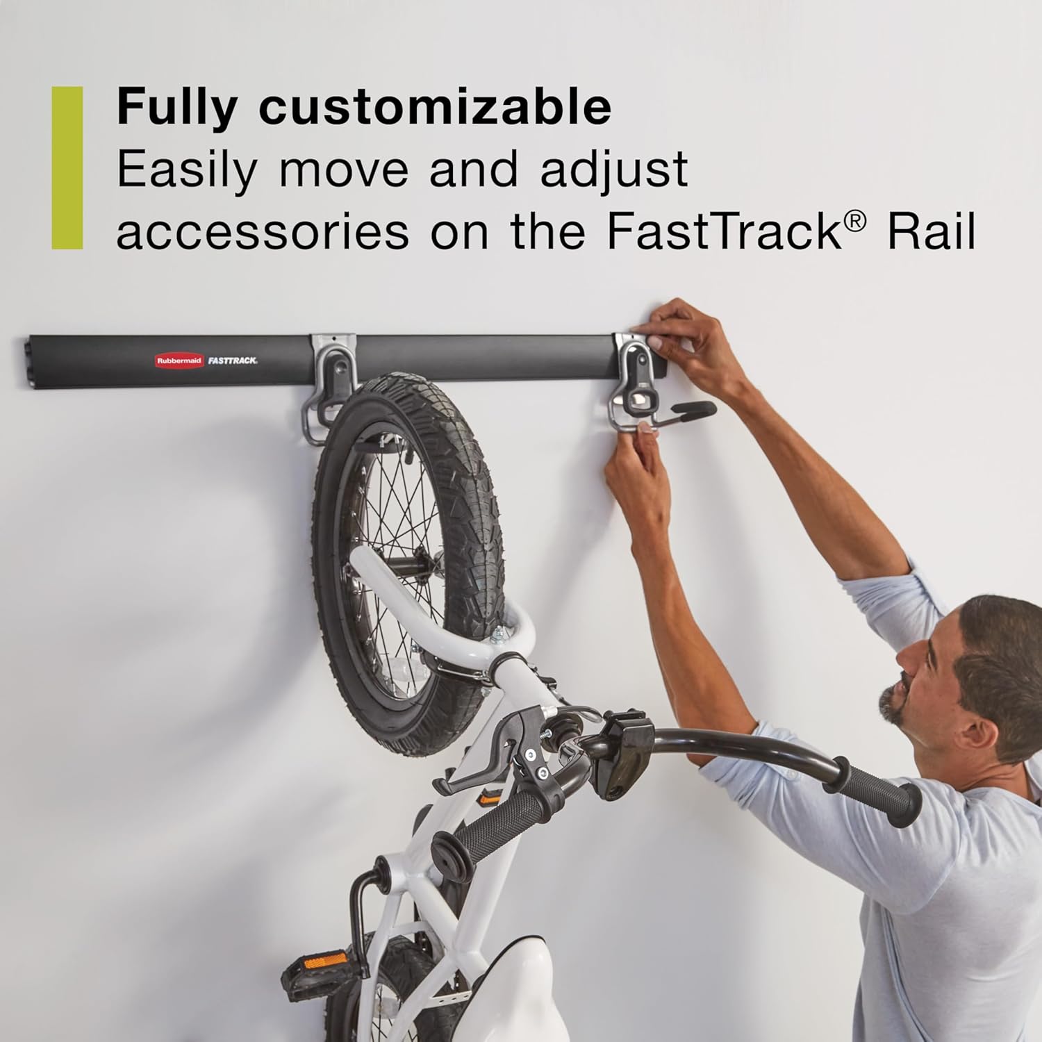 Rubbermaid FastTrack Wall Mounted Storage System - 48" Horizontal Rail | 2-Pack Holds 1750 lbs Each