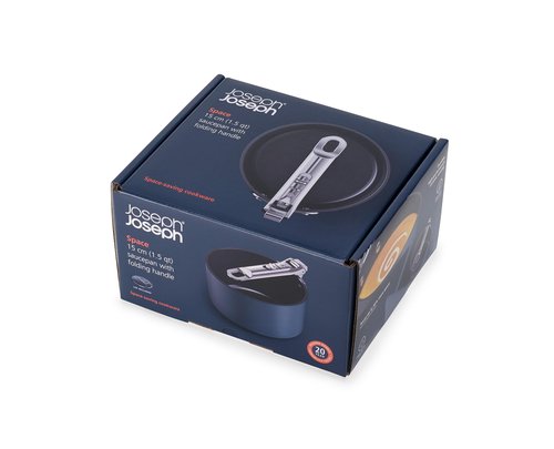 Joseph Joseph Space 1.4qt Nonstick Sauce Pan with Lid & Folding Handle, Ceramic Coating, Induction & Oven Safe