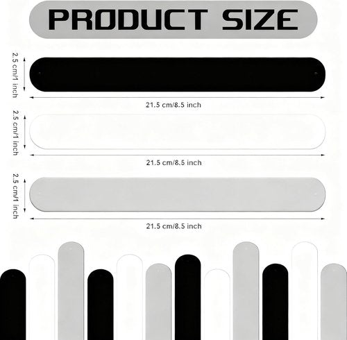 Charniol Wrapping Paper Roll Holder - 12-Piece Silicone Covered Metal Strips | Stabilize Gift Wraps (Black, White, Gray)
