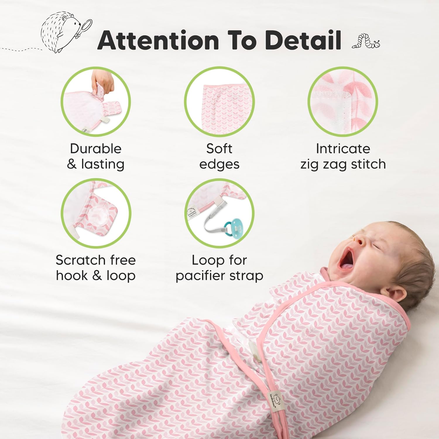 Organic Baby Swaddle Sleep Sacks by [Brand Name] - Soft & Snug for Newborns 0-3 Months | 3-Pack in Blossom