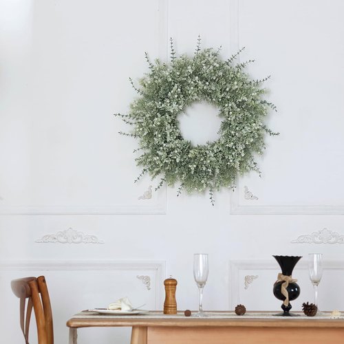 Eucalyptus & Lavender Wreath by [Brand Name] - 26'' Large Artificial Floral Decor for All Seasons | White-Green