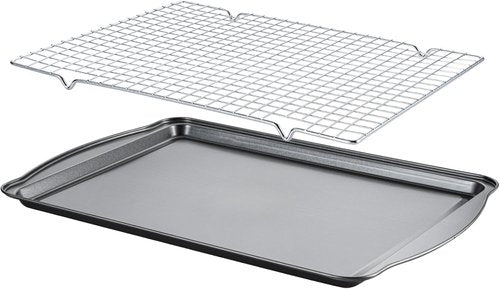 Carbon Steel Baking Sheet with Cooling Rack - 17” x 11” Nonstick Cookie Pan for Baking & Roasting