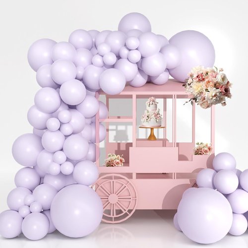 Light Purple Balloons - Double Stuffed Pastel Macaron Lavender | 5-18 Inch Sizes for Boho Party, Baby Shower, Birthday, Weddings