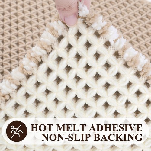 Pauwer 3 Piece Waffle Bath Mat Set - Non Slip, Soft Absorbent Bathroom Rugs for Floor, Tub, Shower - Machine Washable, Khaki