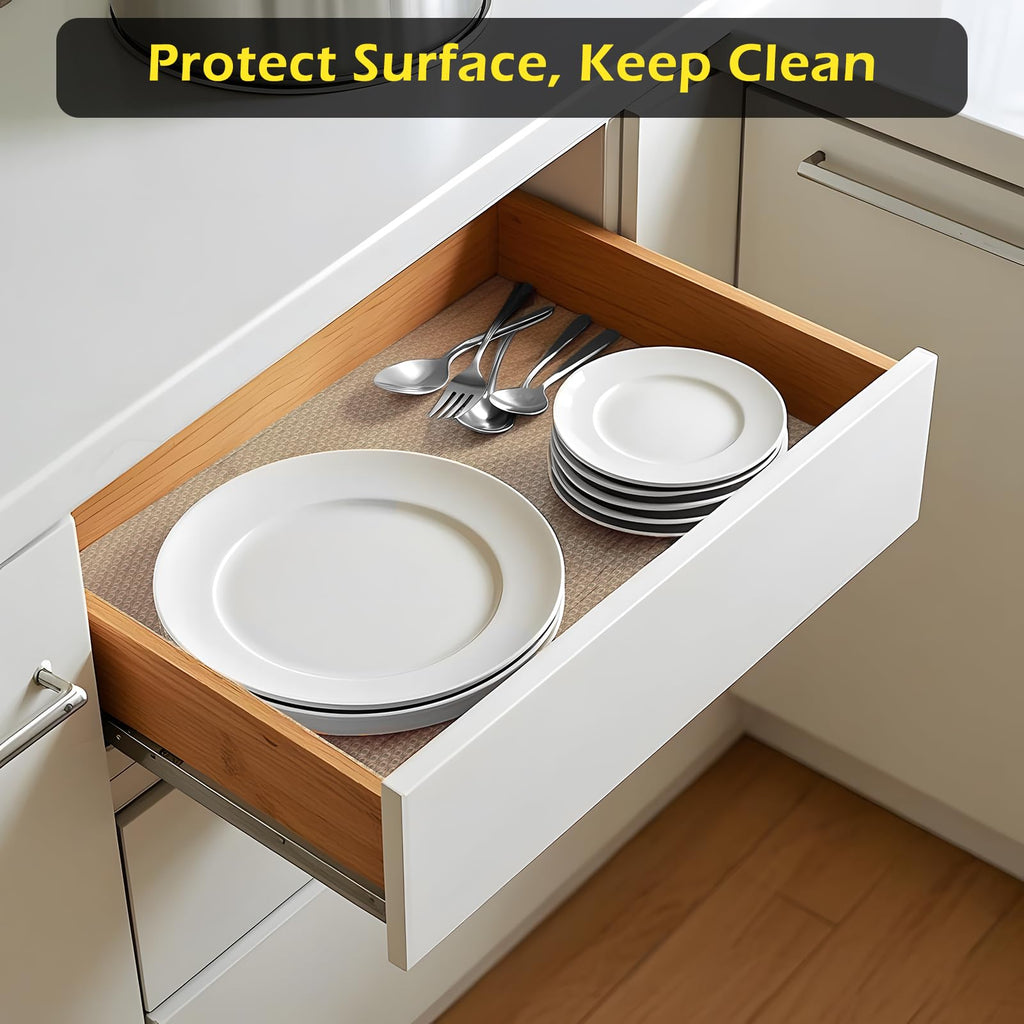 Shelf Liner, Waterproof Refrigerator Liner, Drawer Liners for Kitchen Cabinet, Bathroom Under Sink Mat Non Adhesive Fridge Liner EVA Place Mats Roll - Clear 17.7"×78.7"