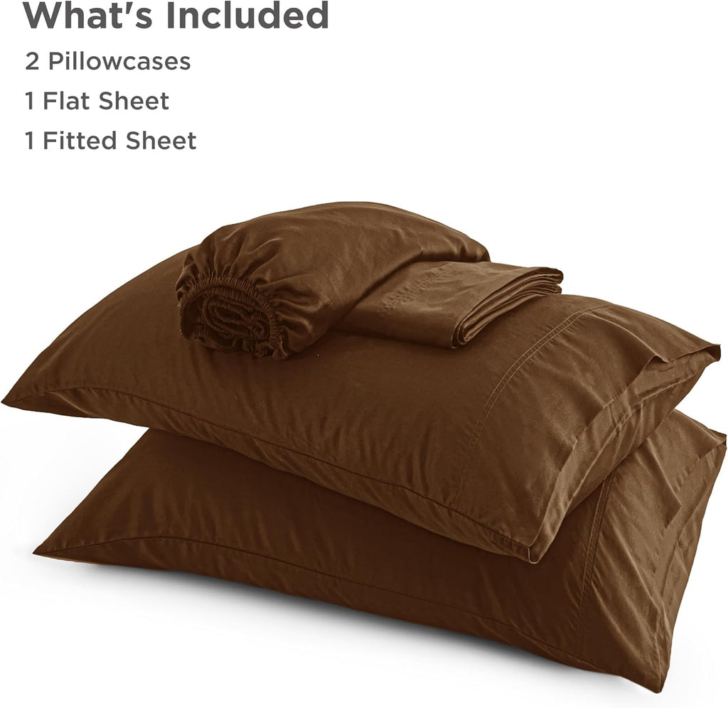 Bedsure Cooling California King Sheet Set - Breathable Rayon from Bamboo, Soft & Silky, Deep Pocket Up to 16 Inches, Brown