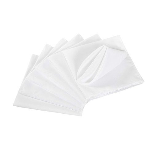 Cloth Napkins 17x17 inch Washable Polyester Dinner Napkins Soft Table Napkins for Wedding Party Dining Banquet(White,100PCS)