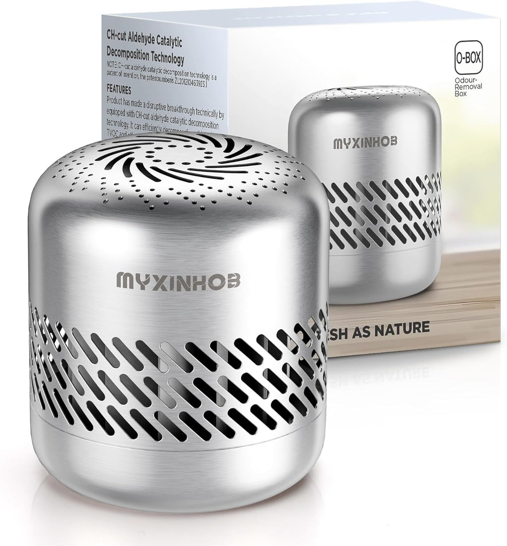 Skiennix Refrigerator Deodorizer - Long-Lasting Odor Eliminator | Silver Grey Design