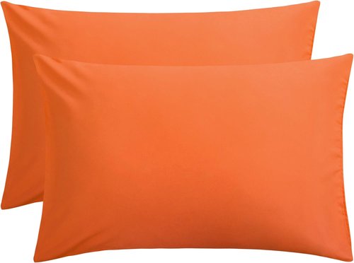 FLXXIE Pillow Cases - Soft Microfiber Pillow Covers with Envelope Closure | 2-Piece Set, 20x30, Orange