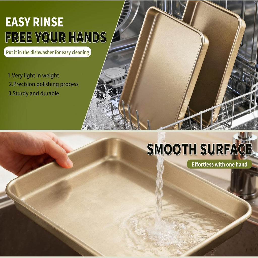 Oster Toaster Oven Replacement Trays - Non-Stick Carbon Steel Bakerware Set | 8.7" x 6.5" | 2PCS