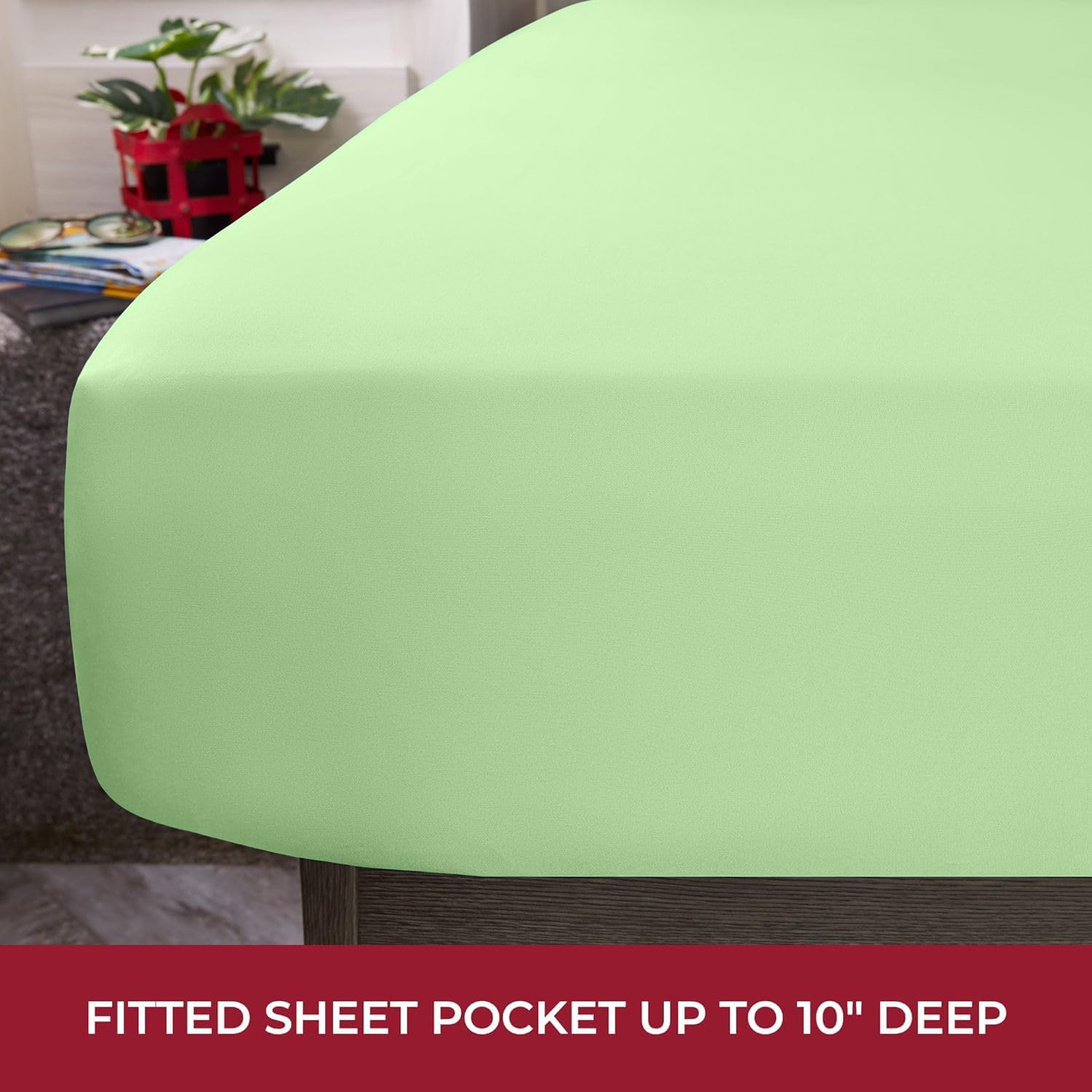 Mellanni RV Short Queen Sheets - Luxury Hotel-Quality Bedding | Extra Soft & Cooling - Deep Pocket, Pistachio