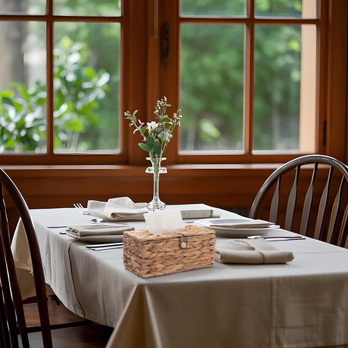 Water Hyacinth Tissue Box Cover Rectangular Decorative Woven Tissue Box Holder for Table Bathroom (10.2 x 6.1 x 4.7 inch)