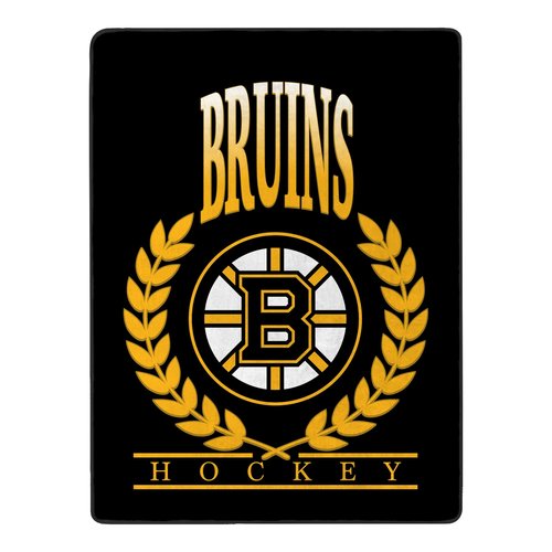 Northwest NHL Boston Bruins Silk Touch Throw Blanket - Official NHL Licensed, Ultra-Soft Fleece - Cozy Game Day Essential for Fans, Unisex Gift, 46" x 60"