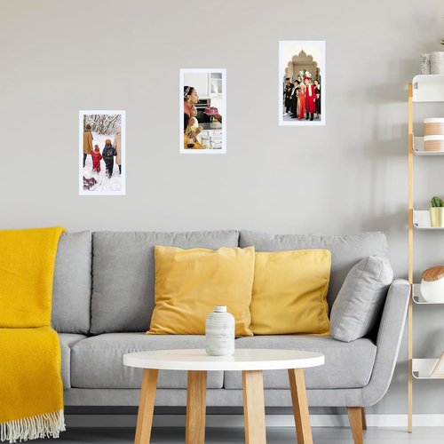 JCJMY 5x9 Picture Frame - White Wall Mount or Tabletop Display | Shatter-Resistant Plexiglass
