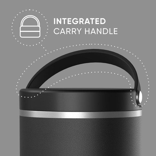 Hydrapeak 25oz Vacuum Insulated Food Jar - Leak-Proof Wide Mouth Soup Container for Hot & Cold Meals (Black)