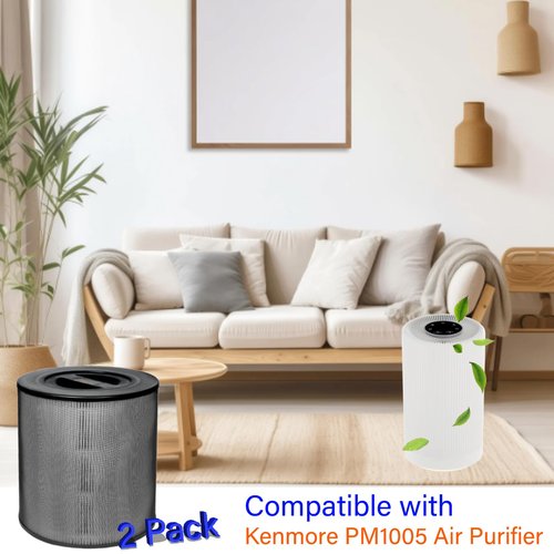 2 Pack KF170 Replacement Filter for Kenmore 850e series Air Purifier Model PM1005, 3 IN 1, H13 True HEPA Filter with Activated Carbon and Pre-Filter, part # KF170