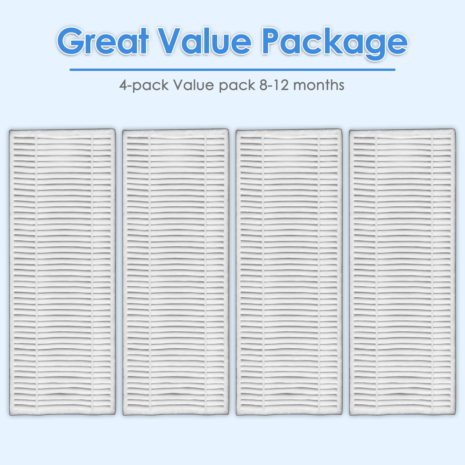 (8 Pieces) HEPA filter compatible with Lefant M210 M213 M210S M210B M213S, OKP Life K2 K3 K3A K4 K5, Sweeper Robot Vacuum Cleaner Filter Replacement Parts