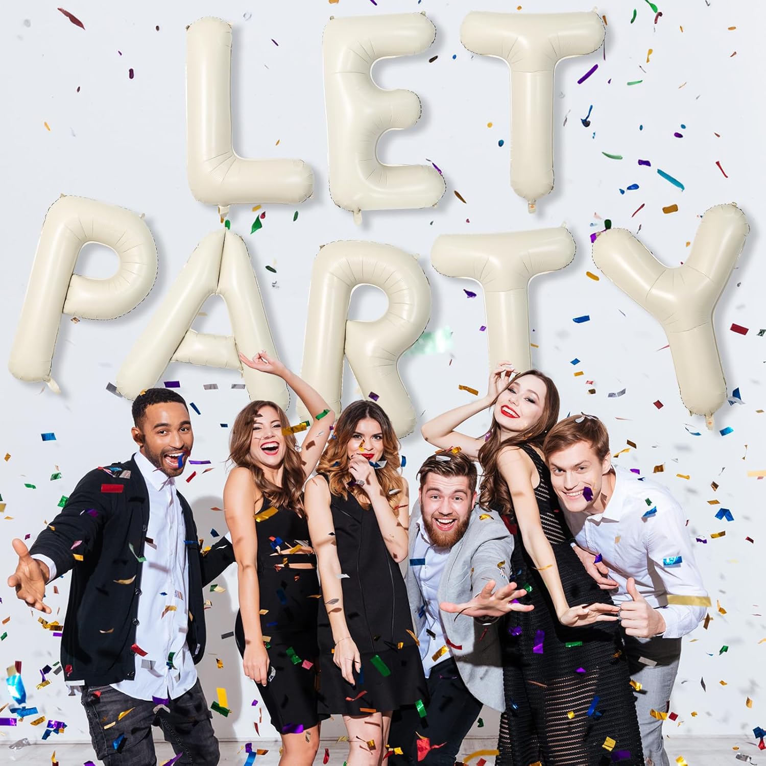 Skiennix Large Mylar Helium Alphabet L Balloon - 40 Inch Beige Foil Letter for Birthday Party Decor