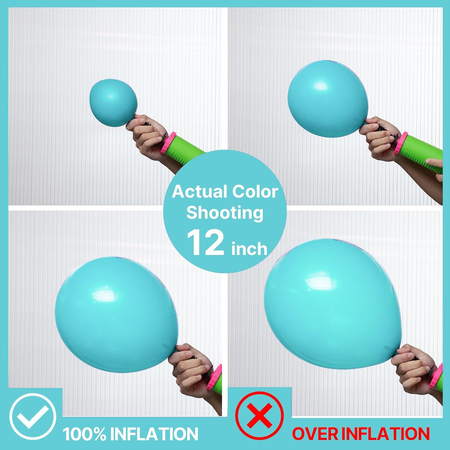 PartyWoo Teal Balloon Arch Kit - 127pcs in Various Sizes for Baby Showers, Graduations & Birthdays | Turquoise & Dark Teal